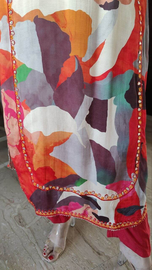 Orange Red Pakistani Suit
